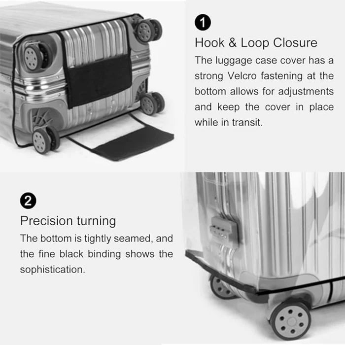 Protective Luggage Cover – Durable Travel Suitcase Protector with Hook & Loop Closure