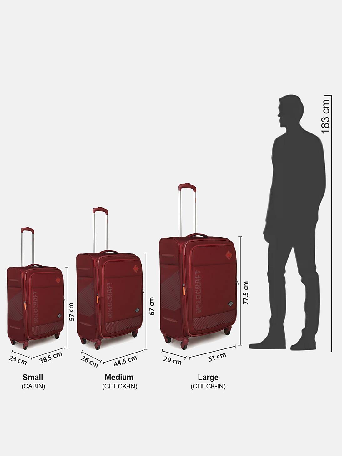 Wildcraft Sirius Plus Soft Fabric Travel Suitcase 12434