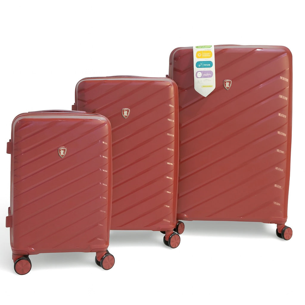 It Luggage 3-Piece red Hardshell Luggage Set – Lightweight, TSA Lock, Spinner Wheels (20", 24", 28")